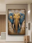 Artsense wood lucky elephant canvas wall decor art print painting with frame 20x30 inches (51x70 cm) (lucky elephant, Animal Print)