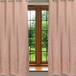 Home- The Best is for You Cotton Self Design/Woven Grommet Heavy Fabric Curtains - Pack of 2 (Light Pink_Damask, 5 Feet_Window)