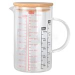 Measuring Jug, 1000ml Measuring Jar Glasses Beaker Mug Glass Measuring Cup with Airtight Lid Graduated with Ergonomic Handle for Kitchen Restaurant(XXL)