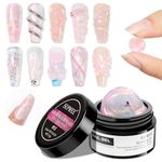 SUPWEE Solid Builder Gel for Nails, Aurora Pink 3D Gel Nail Art Non-Stick Hand Sculpting Gel Nail Extension Gel for Carving Gel Nail Strengthen Soak Off UV Gel Nail Art Salon Home