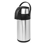 3L Stainless Steel Airpot - Tea Coffee Vacuum Flask | Handle Litre Lightweight Air Pot - for Hot Chocolate, Soup, Hot Drinks - Extra Strong for Catering, Fishing, Camping, Hiking & Commercial