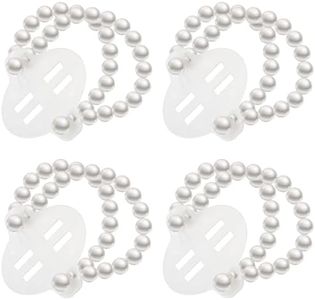 Waydress Corsage Wristlet Band Elastic Pearl Wrist Wedding Corsage Pearl Bracelet Stretch Pearl Wedding Wristband for Wedding, 4 Count (Pack of 1), Plastic, Pearl