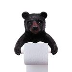Black Bear Toilet Paper Holder, Wall Mounted Bathroom Decoration, Rustic Cabin Decor, 8 Inches