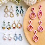 3D ORIGINS | Organic Polymer Clay Cutters for Earrings Making, 10 Shapes Floral Polymer Clay Cutters, Studs Clay Cutters for Polymer Clay Jewelry | Color May Vary |