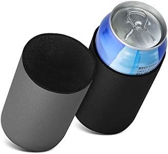 kwmobile 2x Rafraîchisseur de canette compatible avec 500ml Can - Lot de refroidisseurs canettes soda bières - noir-gris