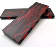 Aibote 2pc G10 Glass Fiber Damascus Pattern Knife Handle Material Scales Slabs Knives Custom DIY Tool for Knife Making Blanks Blades (Black Red,130X45X8MM)