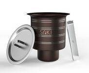 SAKI Stainless Steel Double Ring Mini Ice Bucket with Tong | India's First Travel Friendly Ice Bucket| Gun Metal Ring Design | Upto 1000mL Storage Capacity