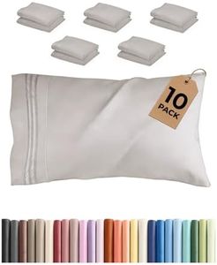 King Pillow Cases Set of 10 - Ultra Soft Hotel Quality Pillowcase Covers - Comfy. Cozy & Wrinkle Free - Shrink, Stain and Fade Resistant - Machine Washable Pillow Protectors - 10 Pcs Set - Light Grey