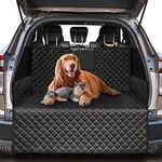 Bidear Dog Cargo Liner SUV, Waterproof Pet Cargo Cover Car Trunk Mat with Bumper Flap Protector Washable Nonslip Dog Seat Cover with Storage Pockets, Universal Size for Truck and SUV 185 * 105cm Black