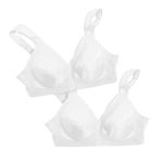 PLAYTEX Women's 18 Hour Comfort-Strap Wireless, Full-Coverage Bra with 4-Way Trusupport, Single, Opaque, White/White, 2-Pack, 46DD (Pack of 2)