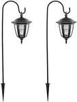 MAGGIFT 34 Inch Hanging Solar Lights Dual Use Shepherd Hook Lights with 2 Shepherd Hooks Outdoor Solar Coach Lights, 2 Pack