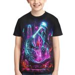 MUKASY Dinosaur Monster Shirt Teens Funny 3D Short Sleeve Shirt S