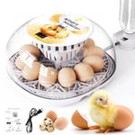 Incubators for Hatching Eggs Egg Incubator 12 Eggs with Automatic Egg Turning and Humidity Control 360° Egg Candler Viewing for Chicken, Ducks, Goose, Pigeon, Quail