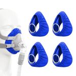 4Pcs CPAP Mask Liners, Sleep Apnea Mask Liners for ResMe F20 & F10 Soft Cushion Covers Reusable Elastic Face Cushion Pads CPAP Accessories Reduce Air Leaks Fit for Most Full Face Masks (Blue)