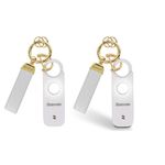 Geevon 2 Pack Rechargeable Personal Safety Alarms for Women, 135DB Loud Safe Sound Alarm Self Defense Siren with LED Strobe Light, Emergency Personal Alarms for Women, Men, Children, Elderly (White)