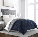 Sleep Restoration All Seasons Twin / Twin XL Size Comforter Reversible-Cooling, Lightweight Summer Down Comforter Alternative Hotel Quality Bedding Comforters Navy/Sleet