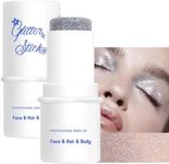 Mysense Silver Body Glitter Stick, Face and Hair Glitter Gel for Kids and Women, Singer Concert Outfits Festival Rave Accessories Glitter Makeup, Waterproof Sparkling Mermaid Glitter Face Paint