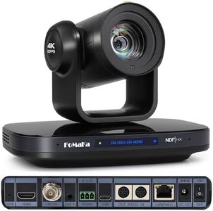 FoMaKo 12G-SDI 4K 60FPS NDI PTZ Camera,Support Freed,20X Optical Zoom,4KP60 AI Tracking, 1/1.8 UHD CMOS 8.42MP HDMI USB3.0 3G-SDI, 12G SDI PTZ Camera for Church (NDI 6 & NDI HX3 Certified),K820S