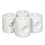 LIVHOME Gazebo Weights | Set of 4 | Gazebo Leg Weights Fill with Sand or Water | Pole Anchor for Outdoor/Garden Gazebos, Marquees, Market Stalls, Party Tents | Weather Resistant Plastic | White