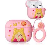 TanMay for Airpods 3 3rd Generation Case,Cute Pink Sailor Moon Lovely Unique Cartoon for Airpod 3 Soft Silicone Cover Fun Funny Cool Design Fashion Cases for Boys Girls Kids Teen for Airpods 3(2021)(Moon Girl)