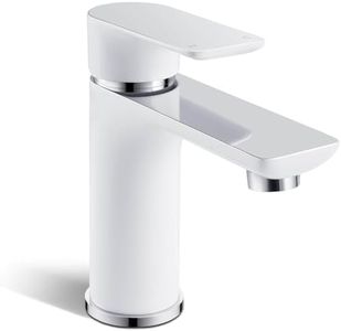 ACA International Brass Basin Mixer Tap Bathroom Countertop Vanity Sink Faucet Taps WELS(White & Chrome)