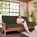 Foamma Memory Foam Futon Mattress, Double-Sided Foldout Couch Futon Mattress - Full Size (Deep Forest) - Comfortable and Heavy Duty Sofa Bed, Thick Corded Cushion for All (Frame NOT Included)