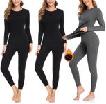 SIMIYA Thermal Underwear Set for Women Long Johns with Fleece Lined Long Sleeves Base Layer Set Top Bottom