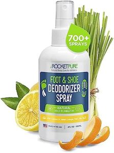 Rocket Pure Natural Foot & Shoe Deodorizer Spray - Foot Spray for Smelly Feet & Shoe Spray for Smelly Shoes - Removes, Controls & Prevents Odors - Made with Essential Oils - Made in USA (Lemon, 4oz)