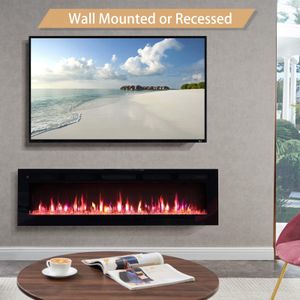 FlameKo Wilton 60in Electric Fireplace – Wall Mounted Heater