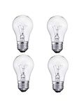 Bulbmaster 4 Pack 25A15/CL - 25 Watts A15 Incandescent Oven Refrigerator Bulb High Temperature Resistant Appliance Bulb - Clear Finish - Standard Household Medium (E26) Base