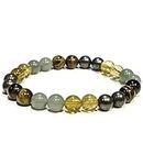 P&R:UK Wealth Prosperity Success Crystal Bracelet - Pyrite Green Aventurine Citrine Tiger Bracelet Set for Men Women Teens Healing Calming Anxiety Stress Relief Gifts - Unisex Stretchy Bracelets