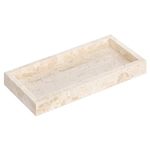 Navaris Travertine Decorative Tray - Durable Bathroom Organiser - Trays for Perfume, Jewellery, Vanity & Coffee Table Decor - 25 x 12cm Rectangle Tray, Beige