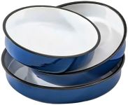 Granite bowl 3Pack Round Cake Pans Nonstick Enamel Steel Baking Pan Bread Pan 10/12/14inch Pizza Roasting Pan Great for Chicken Cookies- Dishwasher and Oven Safe Blue Kitchen Cookware
