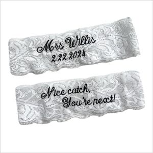 Wedding Garter for Brides, Personalized Bridal Custom Garters for all sizes from Petite to Plus Sizes