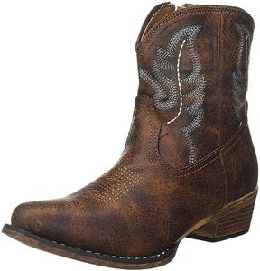 ROPER Women's Western Boot, Cognac Faux Leather, 8.5