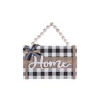 F Dream Home Sign for Front Door Christmas Decorations, Black and White Buffalo Check plaid Wood Sign Kitchen Wall Decor, Farmhouse Indoor Outdoor Decor, Housewarming Gifts 9.2 Inch X 5.7 Inch