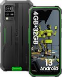 Unlocked Cell Phones Canada, Blackview BV4800 Android 13 Rugged Smartphone, 4GB+32GB/SD 1TB, 5180mAh, 4G Dual SIM, 3 Card Slots, 6.56"HD+ Display, Face ID, Glove Mode, 13MP+5MP Waterproof Mobile Phone