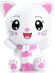 H&W Cute Kitten Coin Money Bank, Shatterproof Cat Piggy Bank for Kids, Creative Money Bank, Can Store 800 Coins, Best Bitrthday Gift Toy, Pink (WK19-D3)