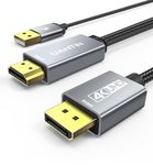 UANTIN Active HDMI to DisplayPort Cable (4K 60Hz,1080p 120Hz) Uni-Directional HDMI 2.0 to DP 1.2 Adapter for Monitor 6FT HDMI to Display Port Cord Compatible with PC,Laptop,AMD,NVIDIA,PS5 and More