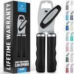 Zulay Kitchen Manual Can Opener with Bottle Opener & Turn Knob - Black