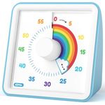LIORQUE Visual Timer for Kids, 60 Minute Visual Countdown Timer for Classroom Teaching Cooking, Kids Time Management Tools with Silent Operation & Rainbow Pattern Design