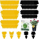 Fruit Fly Traps, Triitech 50 Pack Sticky Fly Traps, Plant Fly Stickers, Sticky Bug Traps for Indoor and Outdoor (Yellow/Black)
