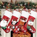 COOLWUFAN Christmas Stockings 4 Pac