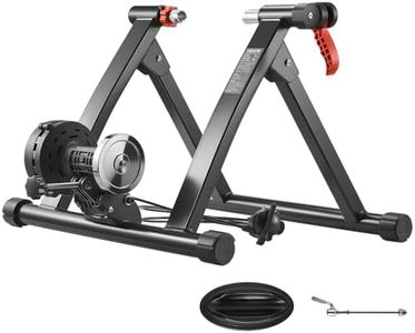 VEVOR Bike Trainer, 6 Level Resistance, 26-29 in & 700C Wheels, Foldable Magnetic Bicycle Stationary Stand for Indoor Exercise Riding with Quick Release Skewer & Front Wheel Riser Block for Road Bikes