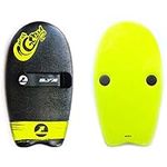 As Seen On Shark Tank! The Slyde Grom Soft Top Body Surfing Handboard, Easy to Use, Fun to Master, Safe for All Ages, Portable, Light Weight, Durable with Exceptional Buoyancy - Black/Electric Lemon