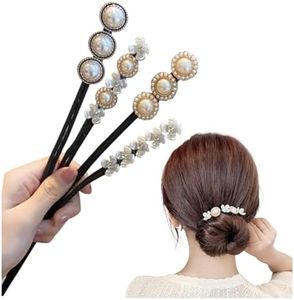 4 Pcs Tie Dye Hair Bun for Women, Donut Hair Bun Maker Hair Ties Velvet Scrunchie Classy Multicolor Cloth Magic Clip Reusable Quick Bun, Elegant Bun Effortlessly in 5 Second,Lazy Hair Curler Bun Maker, ,Bun Maker for Thin Hair
