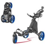 Caddytek Caddylite One Swivel V8 - 3-Wheel Lightweight Golf Push Cart, Easy Fold Trolley with Swivel Front Wheel for Smooth Maneuverability, Compact and Durable Golf Caddy