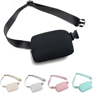 Belt Bag Waist Pack Bum Bag Fanny Pack Crossbody Bags for Women and Men with Adjustable Strap Small Waist Pouch for Travel Workout Running Hiking, Black