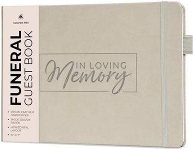 Clever Fox Funeral Guest Book for Memorial Services – in Loving Memory Guest Sign in Book for Funeral Service, Hardcover 10x7” (Foggy Alps)