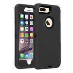 smartelf Case for iPhone 7 Plus/8 Plus Heavy Duty Shockproof Protective Cover Hard Shell for Apple iPhone 7+/8+ 5.5 inch-Black